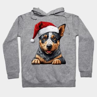 Christmas Peeking Australian Cattle Dog Hoodie